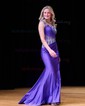 Sheath/Column One Shoulder Jersey Corset Prom Dresses With Beading