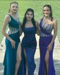 Sheath/Column One Shoulder Jersey Corset Prom Dresses With Beading