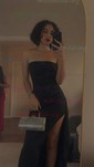 Elegant Black Stretch Crepe Bodycon Ruffle Formal Dresses