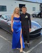 Sheath/Column Cowl Neck Satin Corset Prom Dresses With Ruched
