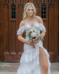 Sheath/Column Off-the-shoulder Sequin Tiered Prom Dresses