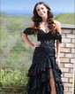 Sheath/Column Off-the-shoulder Sequin Tiered Prom Dresses