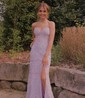 Mermaid Strapless Lace Tulle Prom Dresses With Appliques