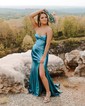 Sparkly Mermaid Strapless Metallic Prom Dresses With Ruched