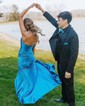 Unique Sheath/Column Satin Sweetheart Ruched Split Prom Dresses