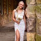 Sheath/Column V-neck Backless Sparkly Sequin Prom Dresses