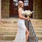 Sheath/Column V-neck Backless Sparkly Sequin Prom Dresses