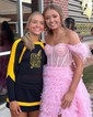 Ball Gown Off-the-shoulder Tulle Tiered Prom Dresses With Feather