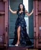 Ball Gown Off-the-shoulder Tulle Tiered Prom Dresses With Appliques