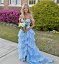 Ball Gown Off-the-shoulder Tulle Tiered Prom Dresses With Appliques