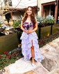 Ball Gown Off-the-shoulder Sequin Tiered Prom Dresses