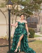 Ball Gown Off-the-shoulder Sequin Tiered Prom Dresses