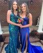 Mermaid Strapless Satin Cut Out Prom Dresses With Ruched