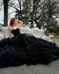 Princess Strapless Tulle Ruffle Prom Dresses