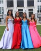 Ball Gown Halter Satin Cut Out Beaded Prom Dresses