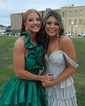 Ball Gown Off-the-shoulder Satin Tiered Prom Dresses With Beading