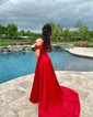 A-line Sweetheart Satin Prom Dresses With Appliques