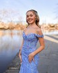 Mermaid Off-the-shoulder Tulle Prom Dresses With Appliques