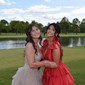 Ball Gown V-neck Taffeta Ruffle Tiered Prom Dresses