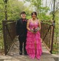 Ball Gown V-neck Tulle Tiered Prom Dresses With Appliques