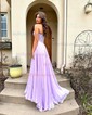 A-line Strapless Chiffon Corset Prom Dresses With Appliques