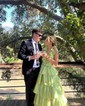 Ball Gown Halter Taffeta Backless Ruffle Tiered Prom Dresses