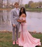 Mermaid Sweetheart Ruched Satin Prom Dresses With Beading