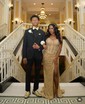 Sheath/Column Strapless Sparkly Sequin Prom Dresses With Beading