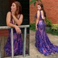 Mermaid V-neck Backless Sparkly Sequin Prom Dresses