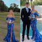 Sheath/Column Off-the-shoulder Sparkly Sequin Prom Dresses With Feather