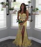 Mermaid Sweetheart Tulle Corset Prom Dresses With Appliques
