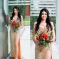 Sheath/Column Strapless Sparkly Sequin Prom Dresses With Beading