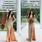 Sheath/Column Strapless Sparkly Sequin Prom Dresses With Beading