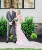 Sheath/Column Off-the-shoulder Satin Corset Prom Dresses
