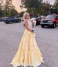 Ball Gown Strapless Satin Corset Prom Dresses With Bow