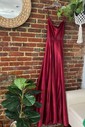 A-line Cowl Neck Floor-length Satin Prom Dresses