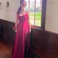 A-line Cowl Neck Floor-length Satin Prom Dresses