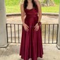 A-line Cowl Neck Floor-length Satin Prom Dresses
