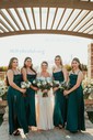 A-line Cowl Neck Floor-length Satin Prom Dresses