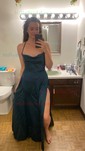 A-line Cowl Neck Floor-length Satin Prom Dresses