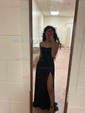 A-line Cowl Neck Floor-length Satin Prom Dresses