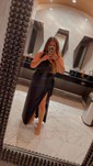 Elegant Black Satin Bodycon One Shoulder Ruffle Formal Dresses