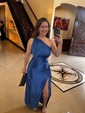 Elegant Black Satin Bodycon One Shoulder Ruffle Formal Dresses
