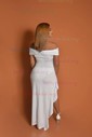 Sheath/Column Off-the-shoulder Stretch Crepe Floor-length Ruched Formal Dresses