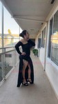 Sheath/Column Asymmetrical Neck Stretch Crepe Floor-length Split Front Formal Dresses