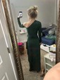 Sheath/Column Asymmetrical Neck Stretch Crepe Floor-length Split Front Formal Dresses