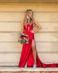 Mermaid Strapless Satin Cut Out Prom Dresses With Ruched