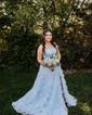 Ball Gown Strapless Tulle Tiered Prom Dresses With Appliques