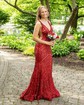 Mermaid V-neck Backless Sparkly Sequin Prom Dresses
