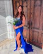 Sheath/Column Square Neck Jersey Beaded Prom Dresses With Ruched